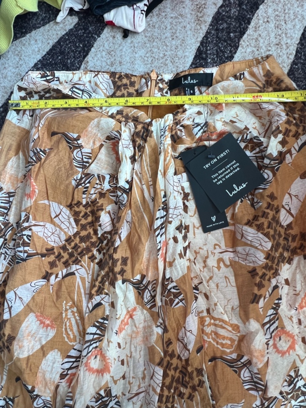 Lulu's Something Wild Brown Multi Print Twist-Front Midi Skirt NWT - Picture 4 of 10